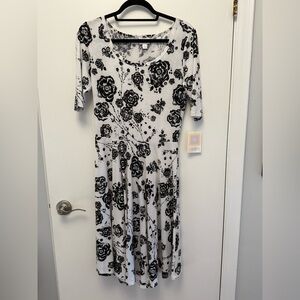LuLaRoe Black and White Floral Dress
